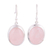 Rose quartz dangle earrings, 'Rosy Sky' - Rose Quartz Cabochon Dangle Earrings from India thumbail