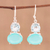 Blue topaz and chalcedony dangle earrings, 'Regal Air' - Blue Topaz and Chalcedony Prong Set Dangle Earrings (image 2) thumbail