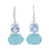 Blue topaz and chalcedony dangle earrings, 'Regal Air' - Blue Topaz and Chalcedony Prong Set Dangle Earrings thumbail