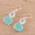 Blue topaz and chalcedony dangle earrings, 'Regal Air' - Blue Topaz and Chalcedony Prong Set Dangle Earrings (image 2b) thumbail