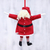 Cotton ornament, 'Coming to Town' - Handcrafted Cotton Santa Claus Ornament from India