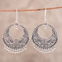 Sterling silver dangle earrings,