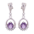 Rhodium plated amethyst and cubic zirconia dangle earrings, 'Royal Brilliance' - Rhodium Plated Dangle Earrings with Amethysts