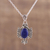 Lapis lazuli pendant necklace, 'Royal Plumage' - Oval Lapis Lazuli Pendant Necklace from India