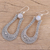 Rainbow moonstone dangle earrings, 'Silver Moondrop' - Rainbow Moonstone and Sterling Silver Dangle Earrings (image 2b) thumbail