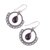 Garnet dangle earrings, 'Mughal Lace' - Cabochon Garnet Dangle Earrings in Sterling Silver