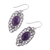 Amethyst dangle earrings, 'Mughal Tapestry' - Amethyst Cabochon Dangle Earrings in Sterling SIlver