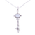 Rainbow moonstone pendant necklace, 'Key to Paradise' - Key Pendant Necklace with Rainbow Moonstone