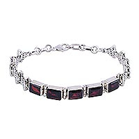 Featured review for Garnet link bracelet, Dazzling Affection