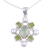 Peridot and cultured pearl pendant necklace, 'Alluring Style' - Peridot and Prehnite Pendant Necklace from India