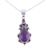 Amethyst pendant necklace, 'Desirous Elegance' - Amethyst and Sterling Silver Pendant Necklace from India