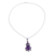 Amethyst pendant necklace, 'Desirous Elegance' - Amethyst and Sterling Silver Pendant Necklace from India