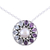 Multi-gemstone pendant necklace, 'Charming Wheel' - Circular Multi-Gemstone Pendant Necklace from India
