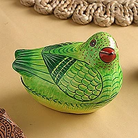 Papier mache box, Pretty Parrot