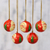 Papier mache ornaments, 'Laughing Santa Claus' (set of 5) - 5 Santa Claus Ornaments Handcrafted in Papier Mache
