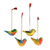 Papier mache ornaments, 'Chirping Sparrows' (set of 4) - Four Colorful Papier Mache Bird Ornaments from India (image 2a) thumbail
