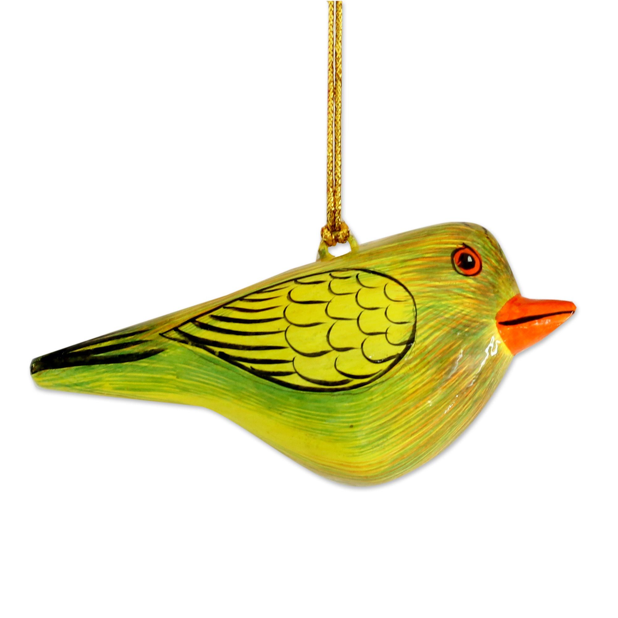 UNICEF Market Three HandPainted Papier Mache Bird Ornaments from