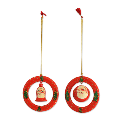 Pappmaché-Ornamente, (Paar) - Weihnachtsschmuck aus Pappmaché (Paar) aus Indien