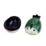 Papier mache decorative box, 'Green Fish' - Hand-Painted Papier Mache Fish Decorative Box from India