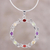Rhodium plated multi-gemstone pendant necklace, 'Wreath of Colors' - Rhodium Plated Multi-Gem Necklace from India