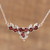 Rhodium plated garnet pendant necklace, 'Regal Scarlet' - Rhodium Plated Garnet and Silver Pendant Necklace from India (image 2) thumbail