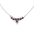Rhodium plated garnet pendant necklace, 'Regal Scarlet' - Rhodium Plated Garnet and Silver Pendant Necklace from India thumbail
