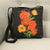 Cotton blend sling, 'Vibrant Blossom' - Embroidered Floral Sling Handbag from India
