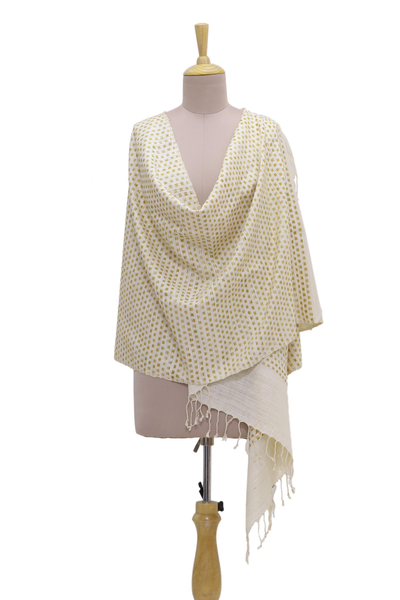 Silk shawl, Checkered Beauty in Honey