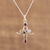 Multi-gemstone pendant necklace, 'Curvy Cross' - Cross-Shaped Multi-Gemstone Pendant Necklace from India (image 2) thumbail