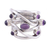 Amethyst cocktail ring, 'Intertwined Delight' - Multi-Stone Amethyst Cocktail Ring from India