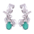 Rhodium plated onyx dangle earrings, 'Garden Greens' - Rhodium Plated Onyx Dangle Earrings from India
