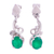 Onyx dangle earrings, 'Brilliant Vines' - Green Onyx Leafy Dangle Earrings from India