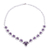 Rhodium plated amethyst link necklace, 'Purple Grandeur' - Rhodium Plated Amethyst Link Necklace from India thumbail