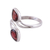 Rhodium plated garnet wrap ring, 'Red Teardrops' - Rhodium Plated Garnet and Silver Wrap Ring from India thumbail