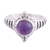 Amethyst cocktail ring, 'Lakshmi's Treasure' - Amethyst Cabochon Ring with Sterling Silver Setting