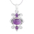 Amethyst pendant necklace, 'Lilac Dancer' - Sterling Silver and Amethyst Multi-stone Pendant Necklace thumbail