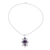 Amethyst pendant necklace, 'Lilac Dancer' - Sterling Silver and Amethyst Multi-stone Pendant Necklace (image 2b) thumbail