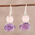 Amethyst and rose quartz dangle earrings, 'Regal Air' - Dangle Earrings from India with Amethyst and Rose Quartz (image 2) thumbail