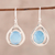 Chalcedony dangle earrings, 'Inland Sea' - Blue Chalcedony and Sterling Silver Dangle Earrings (image 2) thumbail