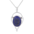 Collar con colgante de lapislázuli - Collar con colgante de plata de ley y lapislázuli de la India