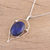 Lapis lazuli pendant necklace, 'Cobalt Charm' - Sterling Silver and Lapis Lazuli Pendant Necklace from India