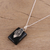Onyx pendant necklace, 'Midnight Greeting' - Black Onyx and Sterling Silver Pendant Necklace from India