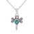 Onyx pendant necklace, 'Fluttering Dragonfly' - Green Onyx Dragonfly Pendant Necklace from India