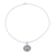 Chalcedony pendant necklace, 'Dreamy Corona' - Circular Chalcedony and Silver Pendant Necklace from India