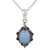 Chalcedony pendant necklace, 'Blue Damsel' - Oval Shaped Chalcedony and Sterling Silver Pendant Necklace