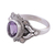 Amethyst cocktail ring, 'Ethereal Tendrils' - Oval Amethyst and Sterling Silver Cocktail Ring from India