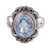 Blue topaz cocktail ring, 'Glittering Infinity' - Sparkling Blue Topaz Cocktail Ring from India