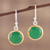 Gold accented onyx dangle earrings, 'Bright Glade' - Gold Accented Sterling Silver Earrings with Green Onyx (image 2) thumbail