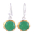 Gold accented onyx dangle earrings, 'Bright Glade' - Gold Accented Sterling Silver Earrings with Green Onyx thumbail