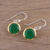 Gold accented onyx dangle earrings, 'Bright Glade' - Gold Accented Sterling Silver Earrings with Green Onyx (image 2b) thumbail